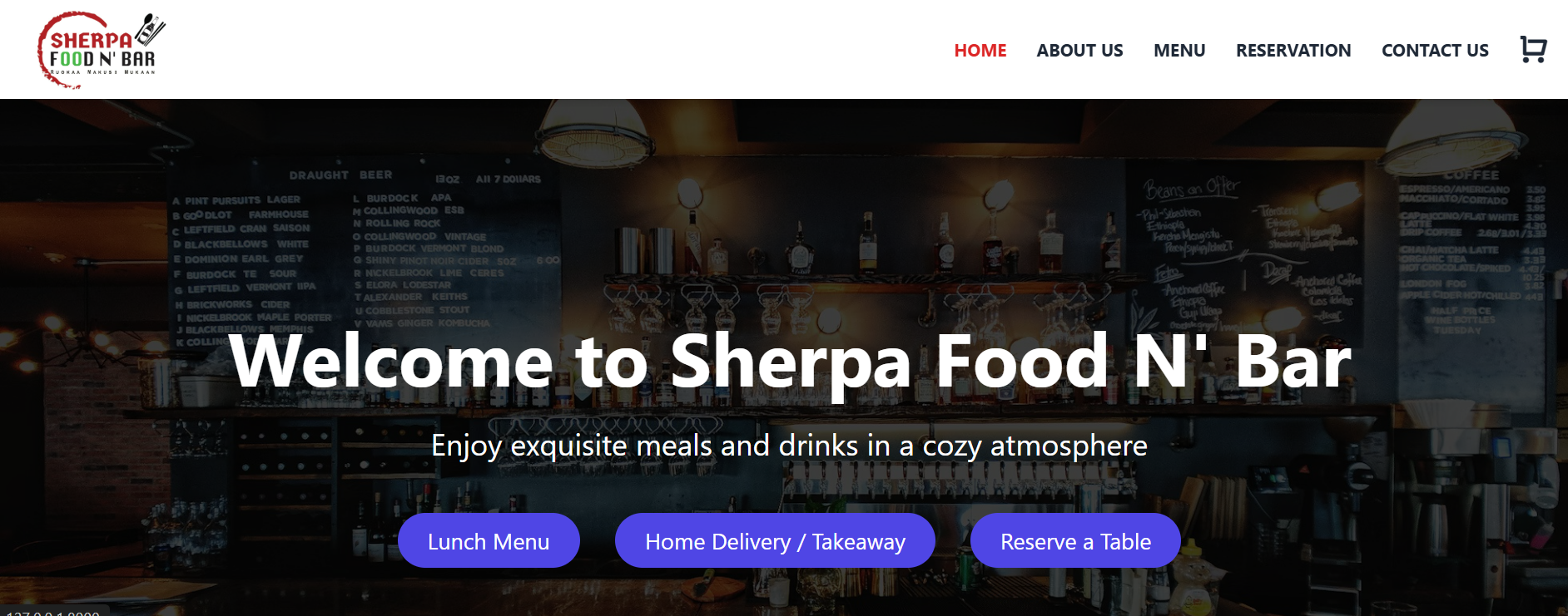 SherpaFoodnBar project screenshot